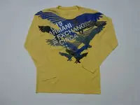 armani hommes t-shirts manches longues genereux ax-1232a yellow